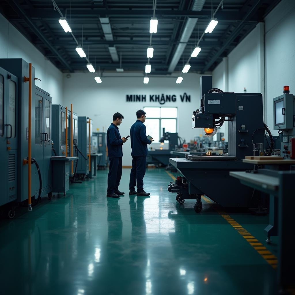 Nhà xưởng Công ty TNHH Minh Khang VN với hệ thống máy móc CNC hiện đại tại Tân Uyên, Bình Dương.